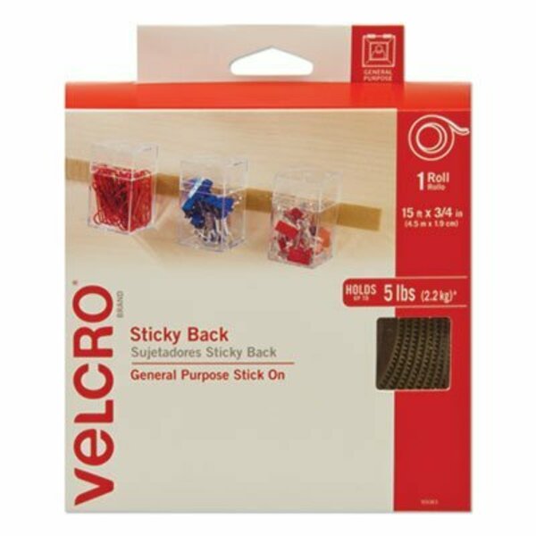 Velcro Brand Velcro, STICKY-BACK FASTENERS WITH DISPENSER, REMOVABLE ADHESIVE, 0.75in X 15 FT, BEIGE 90083